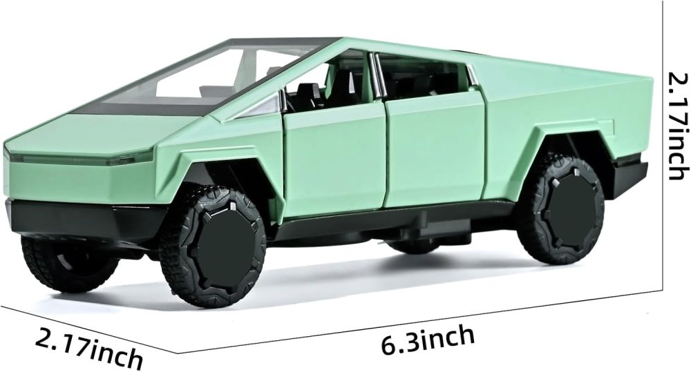 1/32 Truck for Boys Mars Pickup Toy Truck,Toy Trucks for Boys Age 4-7,Metal Diecast Trucks Model,Pull Back Truck Toys with Light and Sound,Trucks for Kids Ages 4-8(Green) - Image 2