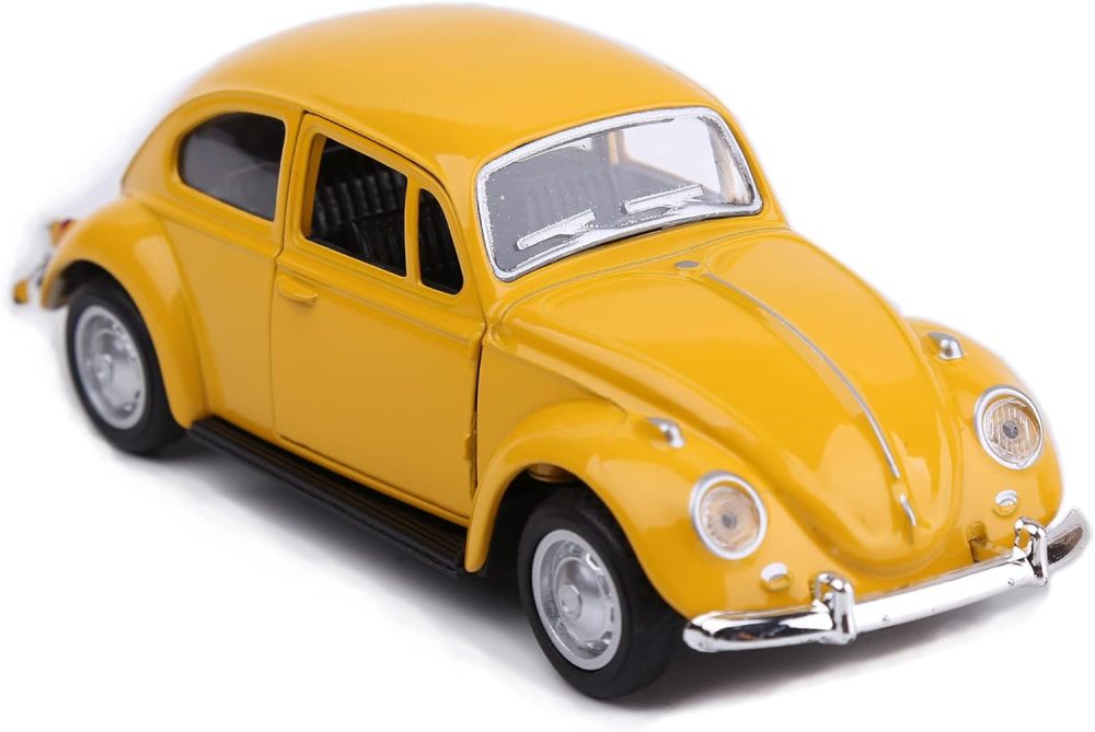 1967 Classic Beetle Bug Vintage 1/32 Scale Diecast Metal Pull Back Car Model Toy for Gift/Kids (Yellow) - Image 2
