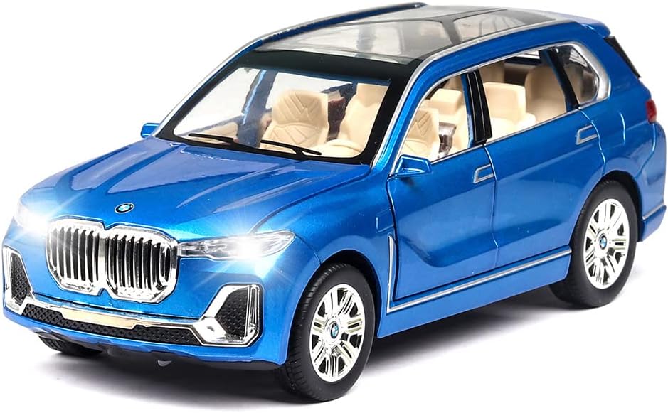 1/24 X7 SUV Model Car Toy Diecast Toy Cars, Zinc Alloy Pull Back Toy car with Sound and Light for Kids Boy Girl Gift,Birthday Presents, Collectibles.