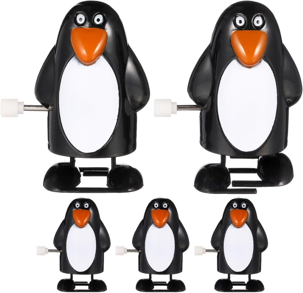 Christmas Wind up Toys Clockwork Penguin Walking Toys Stocking Stuffers Party Favors Kids Gift Christmas Ornament Birthday Decorations 5PCS