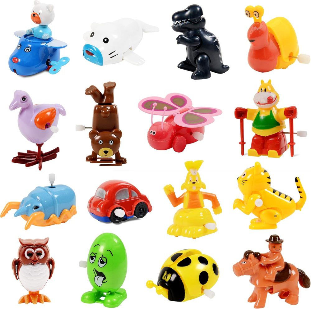 Wind Up Toy,16 Pack Assorted Clockwork Toy Set(Contents and Color May Vary), Wind Up Animal Party Favors Toy Great Gift for Boys Girls Kids Toddlers