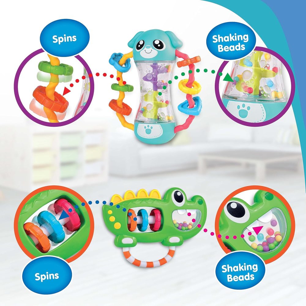 Baby Rattles Toy Set, Infant Sensory Shack and Grab Teether Rattle, Newborn Development First Learning, Baby Shower Gifts for 6 7 8 9 10 11 12 Months, 6-12 Months Teething for Boys Girls 6M+ - Image 2